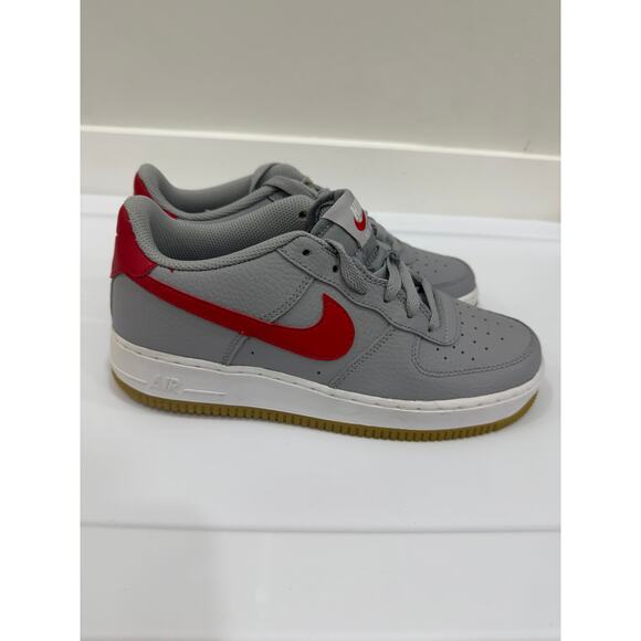 Nike Air Force 1-2 Gray Red Gum GS size 7Y kids youth af1 CI1759-002 - Picture 8 of 13